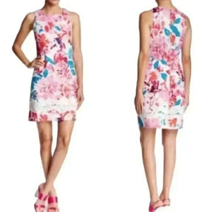 Eliza J Lace Trim Floral Shift Dress Size 12